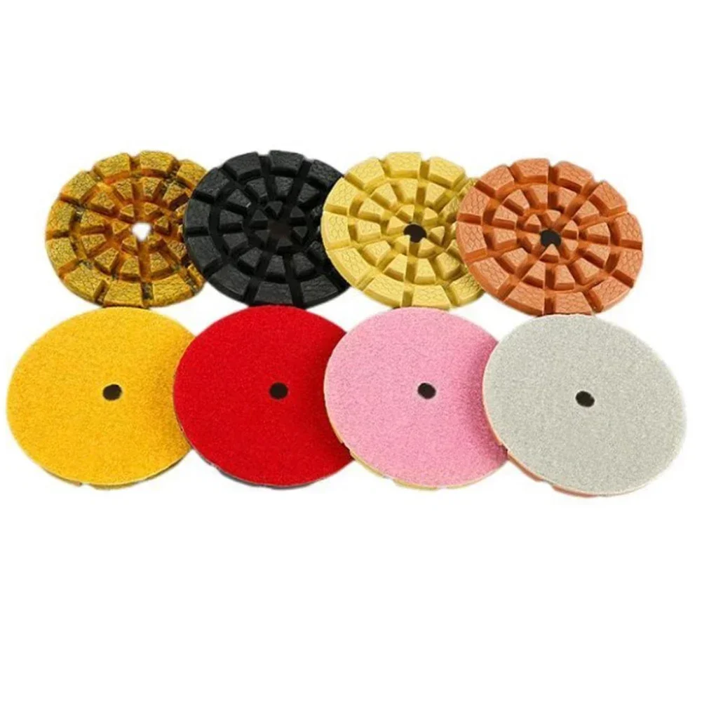 4Inch 100mm 4 Step Dry/Wet Diamond Polishing Pads For Granite Floor Wet Polishing Pad Floor Grinding Machine Abrasive Tool