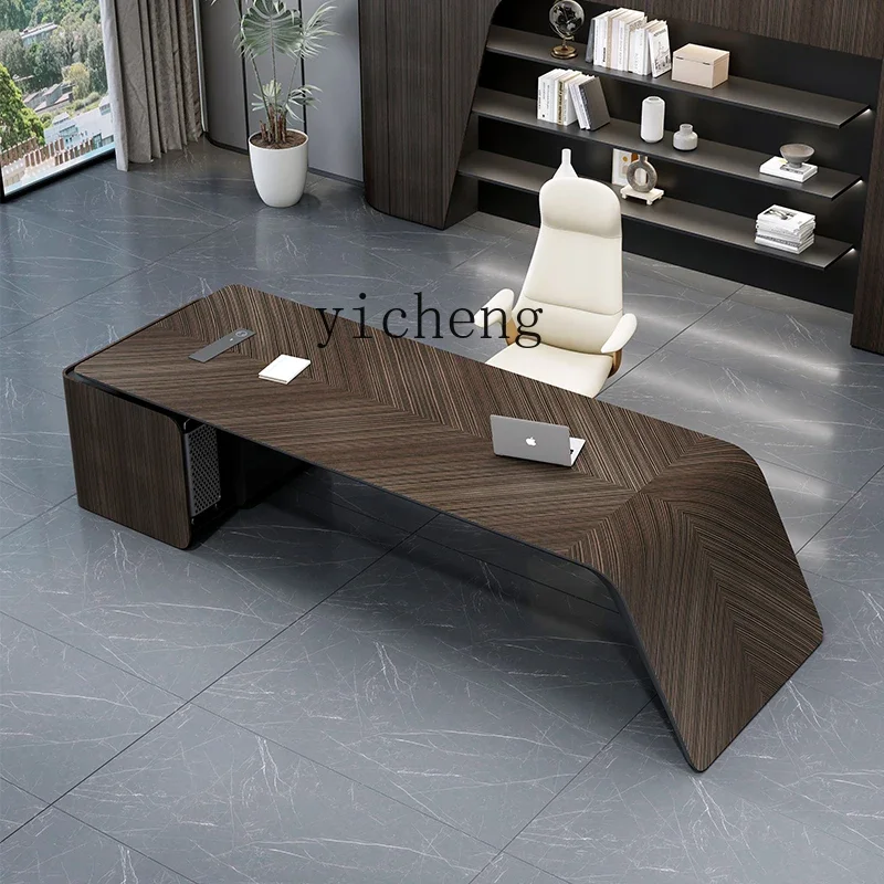 O-6  desk simple modern president desk oice multi-functional single senior fling boss desk and chair combination
