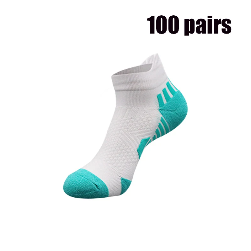 100 Pairs Performance Athletic Ankle Socks for Men and Women Ankle Support Low Cut Soft Tab Marathon Running Compression Socks