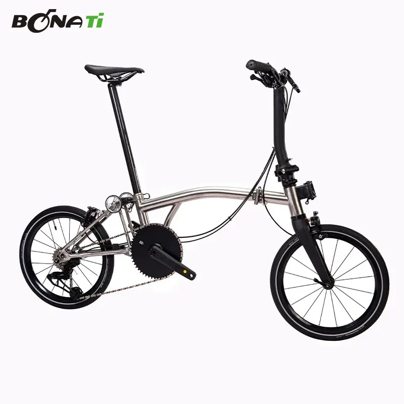 Titan-Legierung Fahrrad Carbonfaser Dreifach Faltbares Fahrrad für Brompton P Line