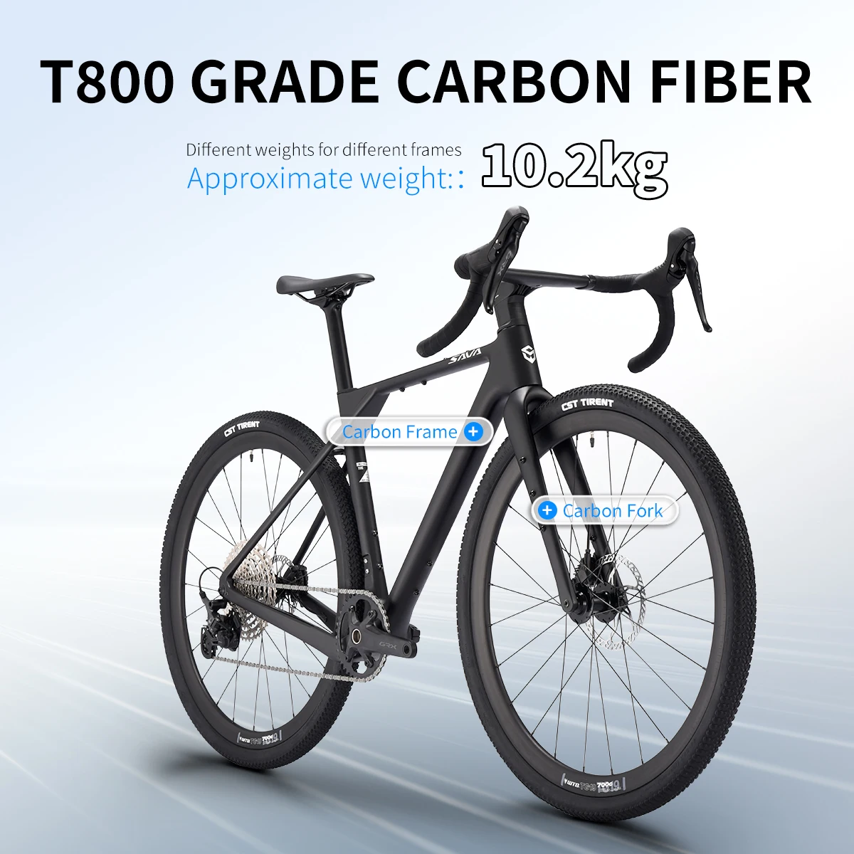 

Новый гравийный шоссейный велосипед SAVA R21 Gelaro S6, вездеходный внедорожный велосипед для взрослых, рама из углеродного волокна с 12-скоростной группой GRX610