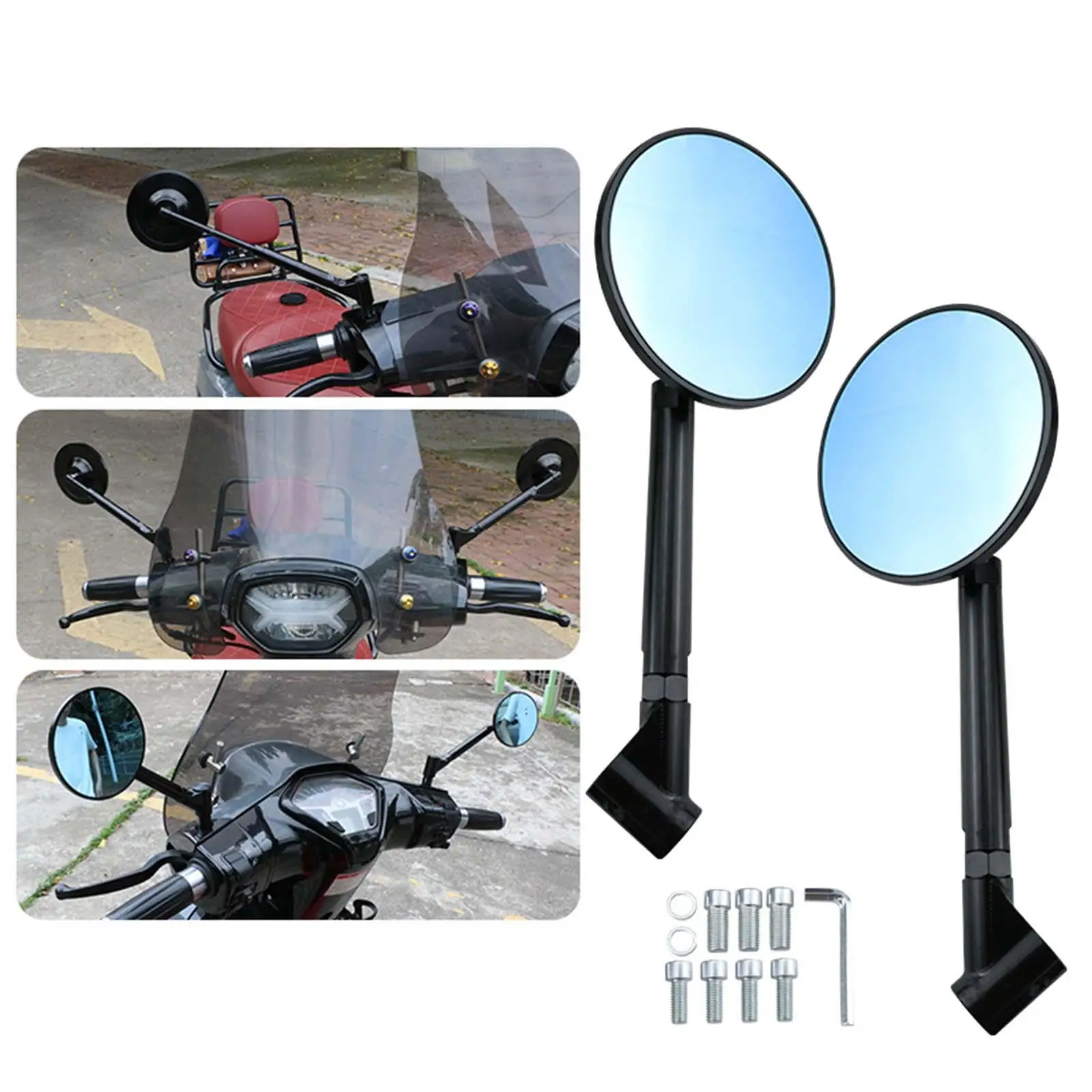 

2 Pieces Bar End Mirror Side Mirror Motorcycle Rear View Mirror for NS125LA