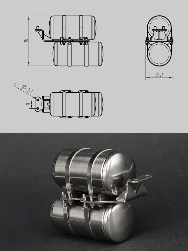 LESU Model For 1/14 Truck Metal Gas Tank G-6157 Tamiya 3348 Mud Head Diy Tow Head Truck Decorations Truck DIY Accessory Toy