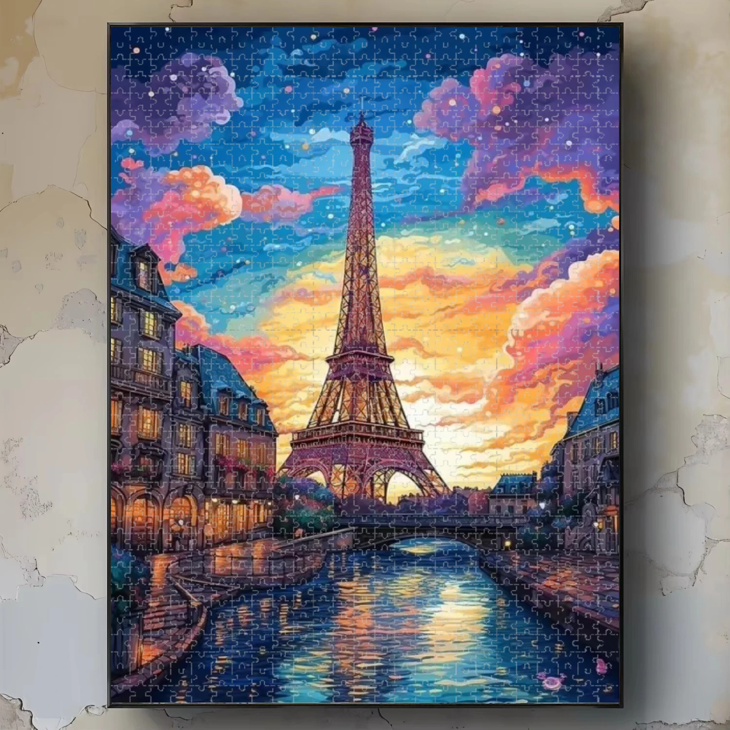 Adult Jigsaw Puzzle 500/1000 Pieces Puzzle Paris Eiffel Tower Scenery Paper Puzzle Decorative Painting Exercise Brain Thinking