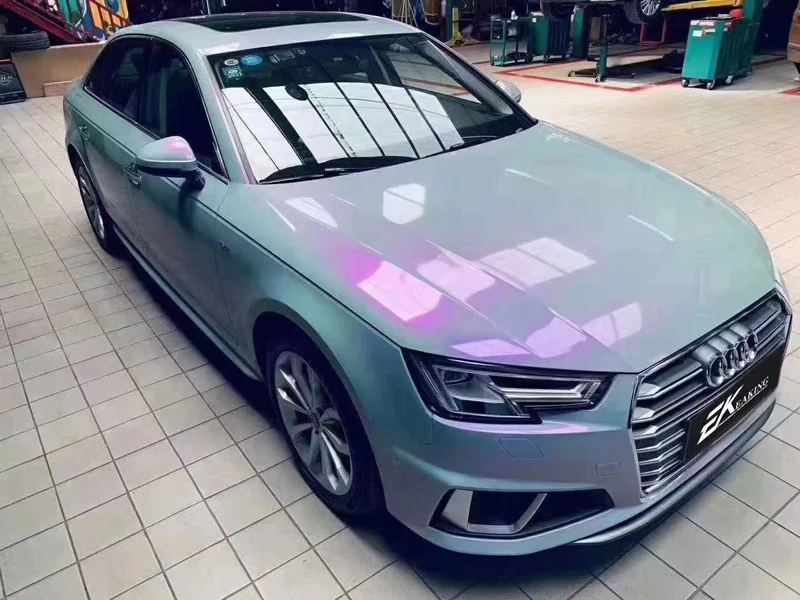 

Magic Dreamy Chameleon Gloss Grey Purple Vinyl Film Whole Car Wrapping Foil Air-Release Adhesive Color Change Decal