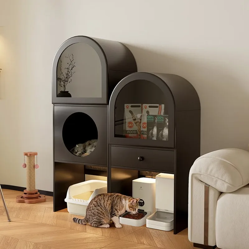 Pet storage side cabinet, cat litter box above the locker small apartment balcony living room