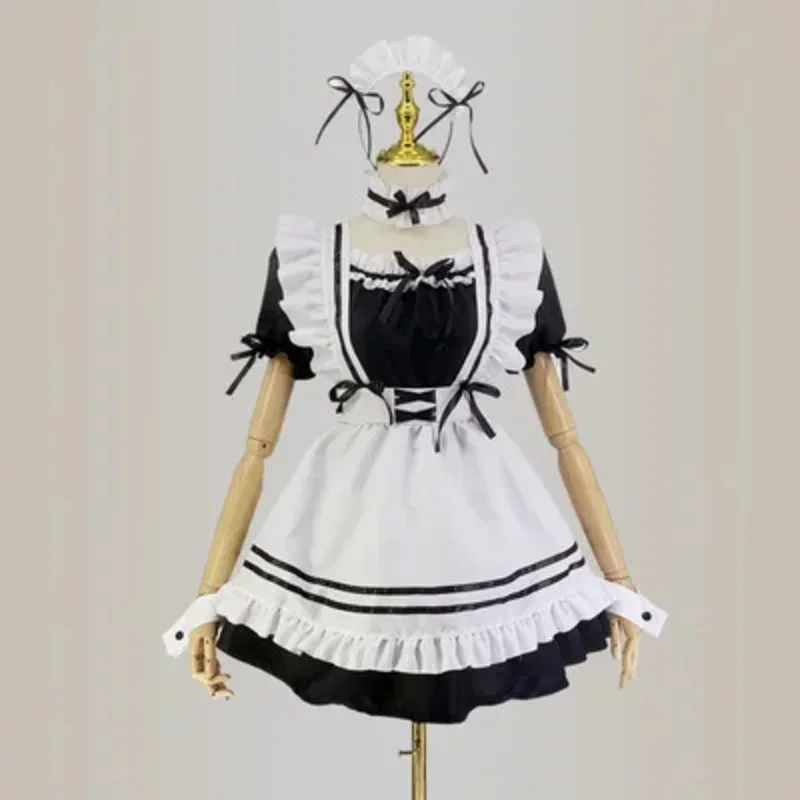 S-5XL Schwarz Nette Kostüme Mädchen Frauen Schöne Maid Outfit Cosplay Kostüm Japanische Animation Zeigen Lolita Kleid Kleidung MN9