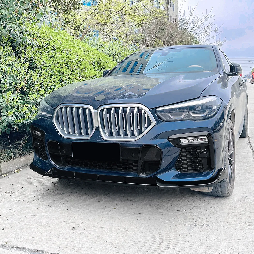 لسيارة BMW X6 G06 أوائل M Sport 2019-2022 المصد الأمامي مجرفة الشفة الأمامية تعديل خارجي ABS أسود لامع
