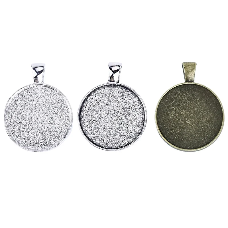 

10pcs 25mm Zinc Alloy Double Sided Pendant Blank 1 inch Circle Pendant Charm Round Base Settings Wholesale jewelry-102253