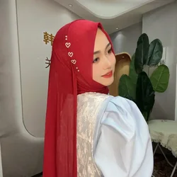 Summer New Casual Instant Muslim Women Wrap Moslem Hijab