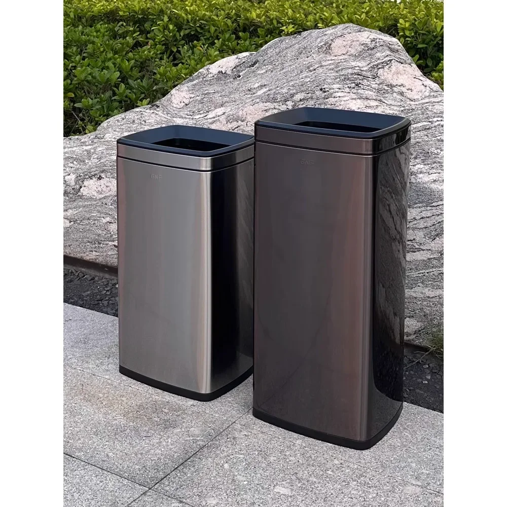 Large capacity trash can square commercial trash can stainless steel large environmental tube waste paper tube bathroom