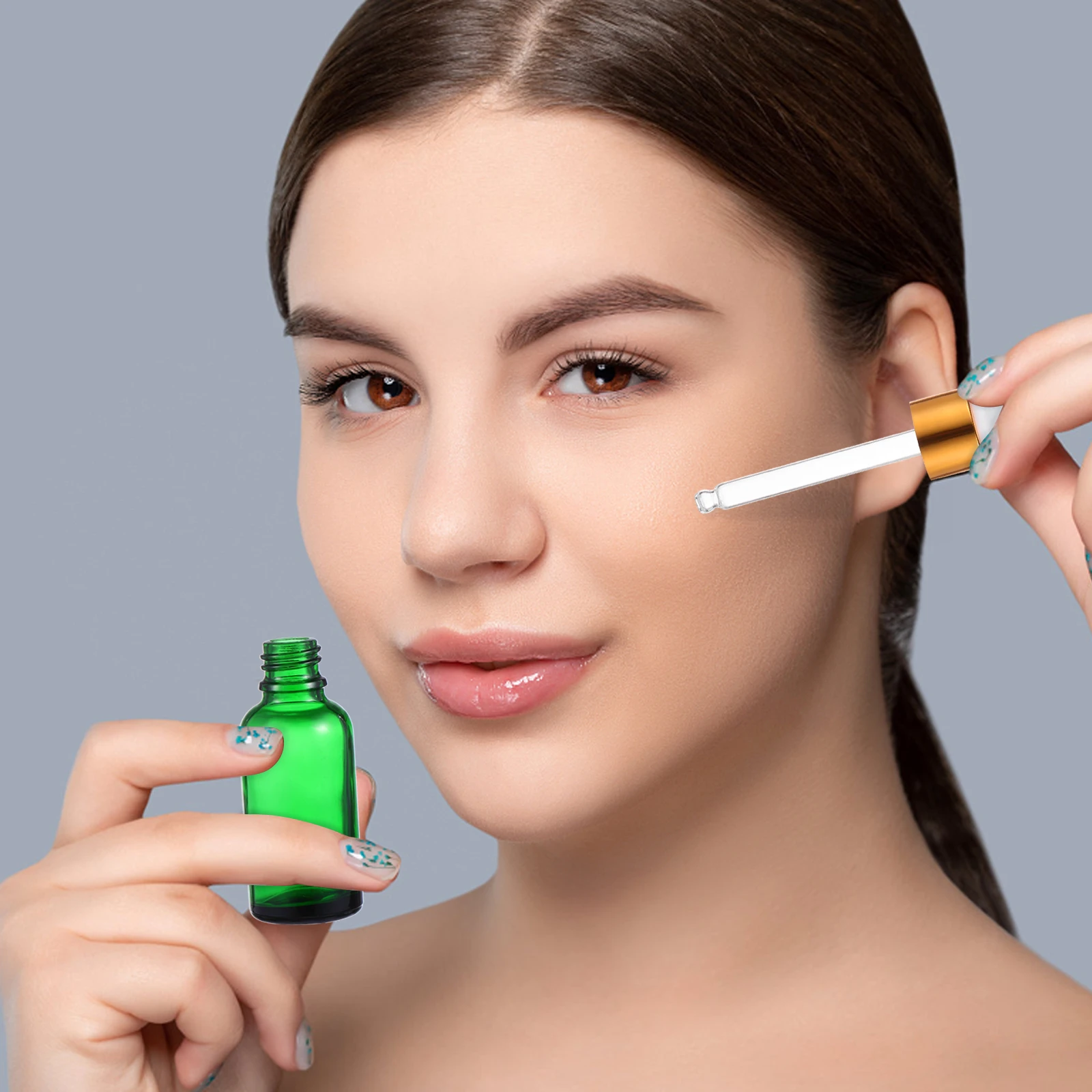 5Pcs Glass Dropper Bottles 30Ml Refillable Travel Container Essential Oil Perfume Storage Vials for DIY Makeup Water