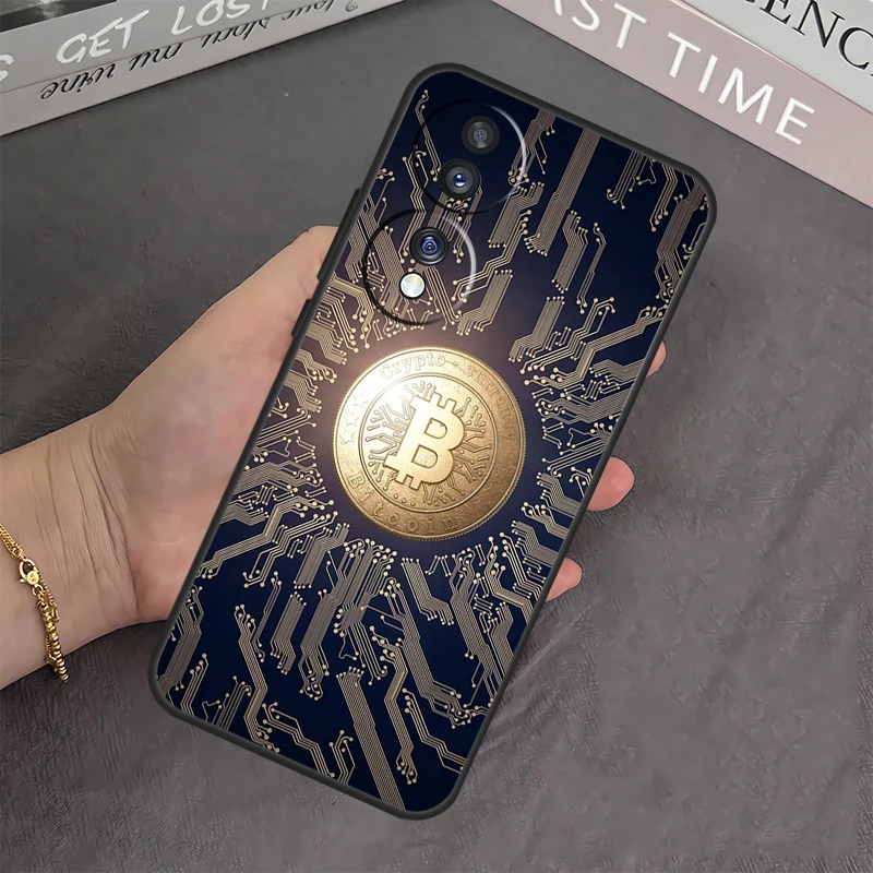 Funda de Bitcoin BTC para Honor 90, 70, 50, 10 Lite, Magic 5, 6 Pro, X6, X7, X8, X9, X6a, X7a, X8a, X9a, X9b, X8b