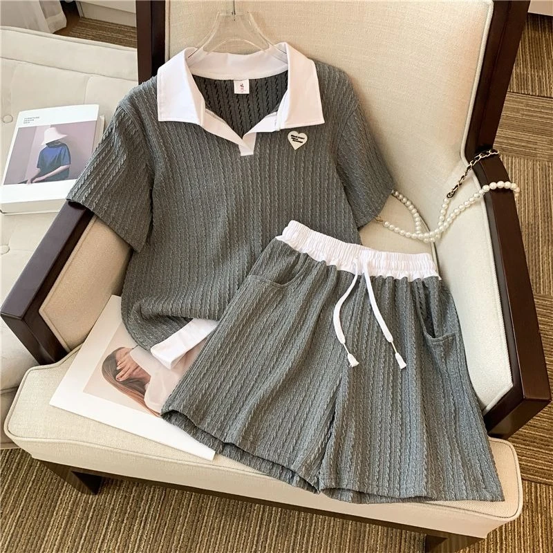 

Fashion Trends Kit Splicing Color Casual Woman Shorts Tailoring Promotion Outfits New Coordinated Short Sets for Women 2 Pieces