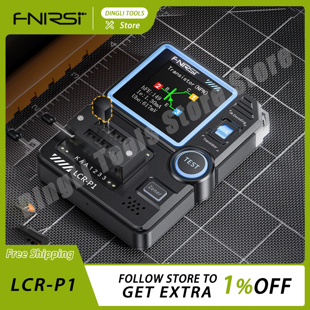 Fnirsi Lcr-P1 Transistor Tester Diode Triode Capacitance Resistance Meter Custom Esr Meter Mos Field Effect Multifunction Tester