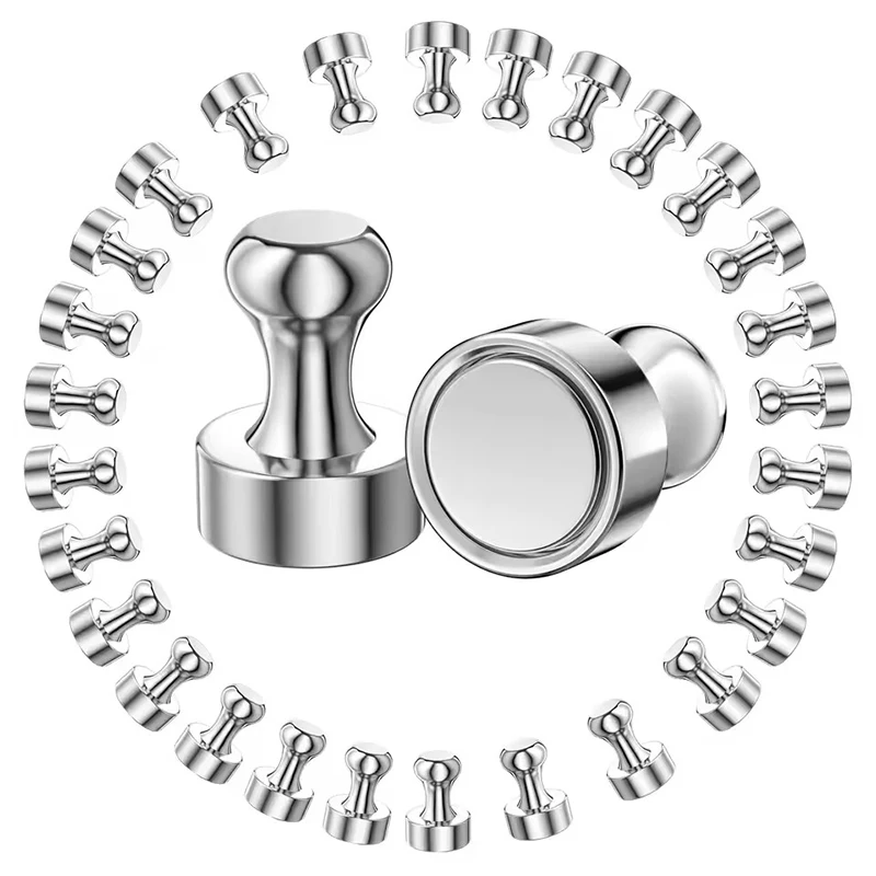 Chinchetas magnéticas de neodimio fuertes de 20mm, chinchetas con ventosa, Pin de empuje magnético de acero duradero para refrigerador, pizarra blanca, escuela y oficina