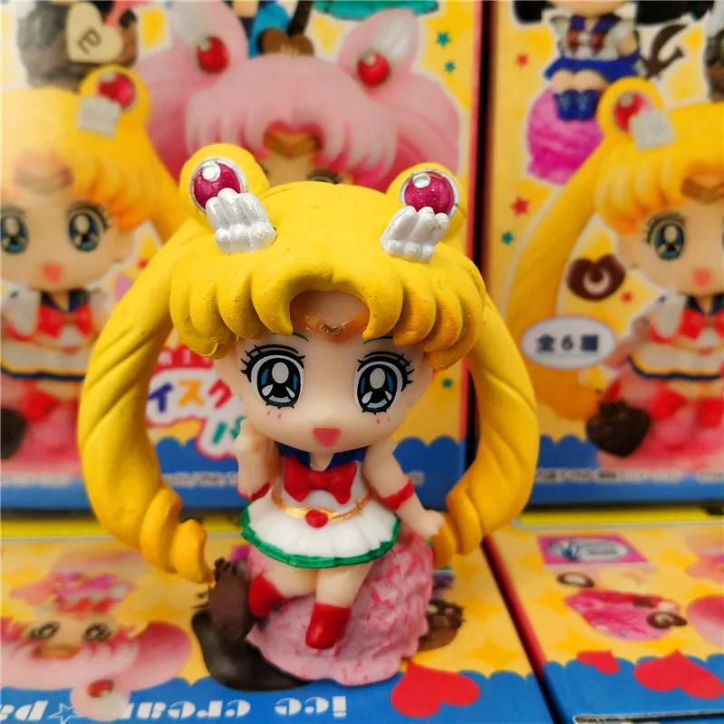 20th Anniversary Cake Edition Sailor Moon Moon Hare Candy Base Complete Set of 6 Toy Figurines in A Box Y2k Fashion Toys Anime - view 2