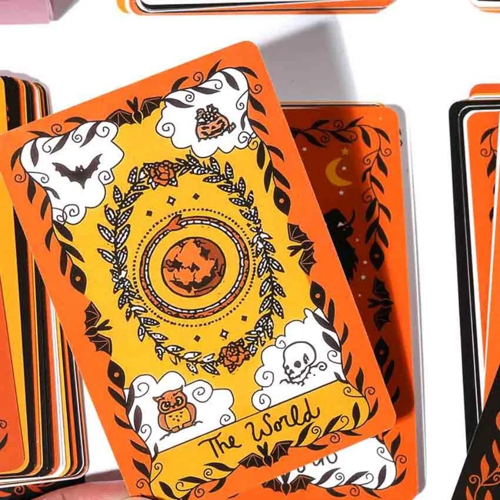 10.3*6cm 78 Cards Happy Halloween Tarot Deck Card Game