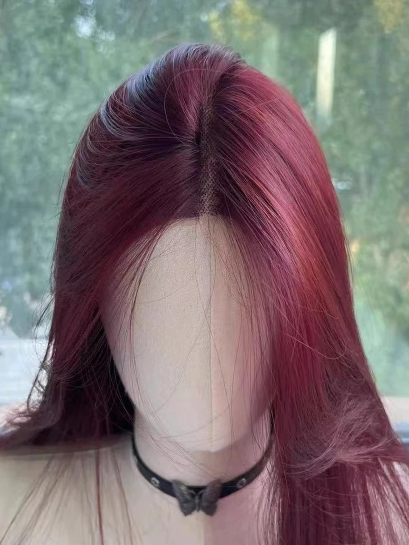 Red Wig Long Straight Lace Front Wig for Woman Nature Synthetic Lace Wigs for Cosplay Daily Use Heat Resistant Headband Wigs image 5