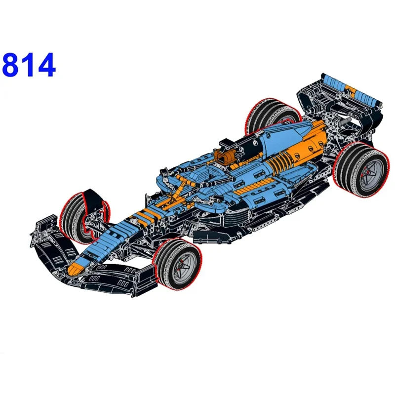 New MOC-151611 SuperRacing FW45 1:8 Scale SuperRace Car Sports Car Buiding Kit Creators Block Bricks Kids Toys Birthday Gifts