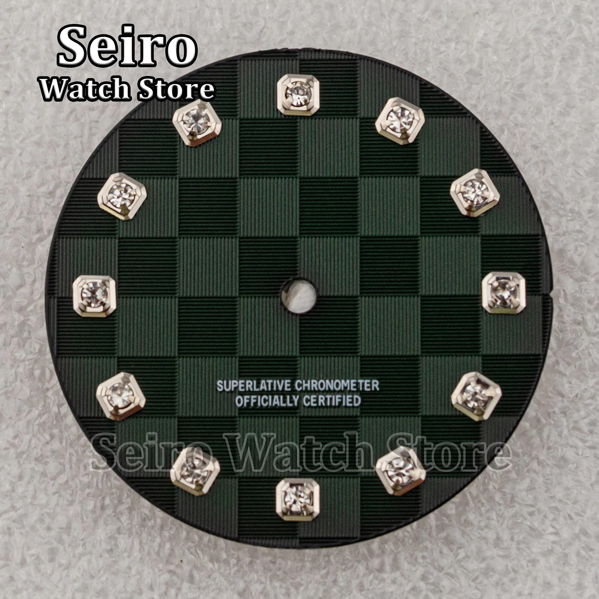 

28.5MM NH35 Watch Dial Diamond Face Purple Green Watch Modified Parts for Datejust NH36 Automatic Movement Accessories