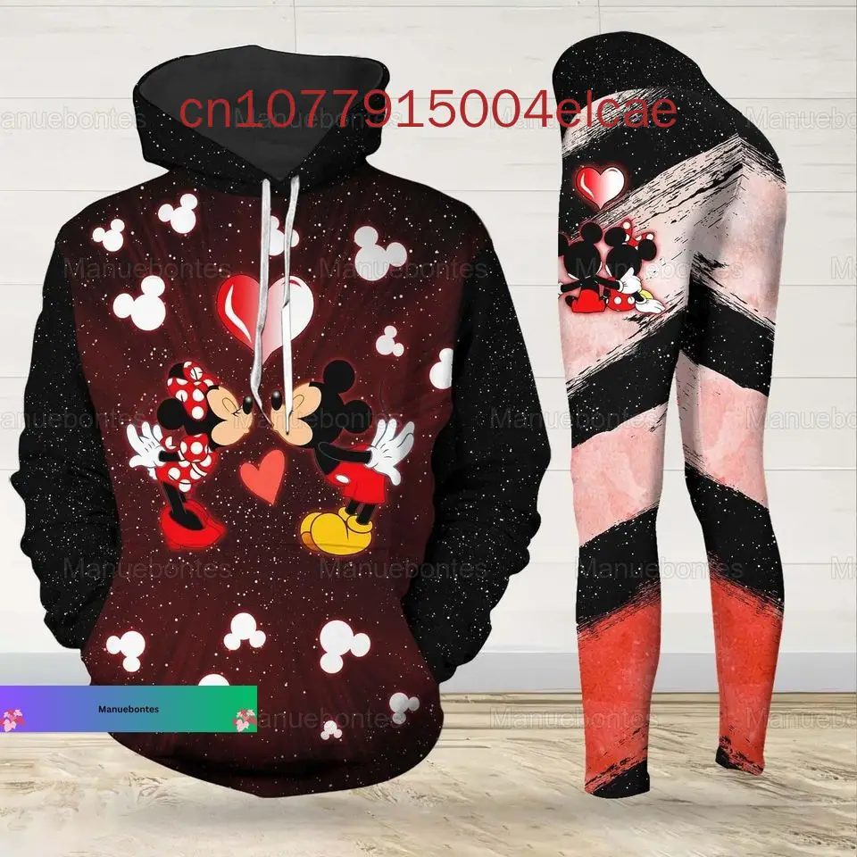 Customize Minnie 3D Hoodie Women's Hoodie Set Mickey Yoga Pants Sweatpants Women's Disney Yoga Hoodie Leggings Fashion Tracksuit