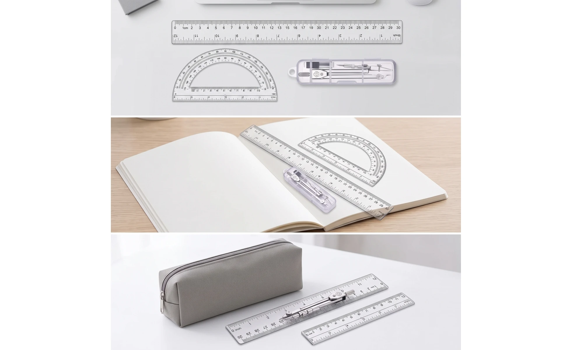 Geometry Tool Kit Clear Geometry Set with Case Compass Set with Case Portable Drawing Tool Kit Compact for Students, Schoolwork Geometry Tool Kit Clear Geometry Set with Case Compass Set with Case Portable Drawing Tool Kit Compact for Students, Schoolwork