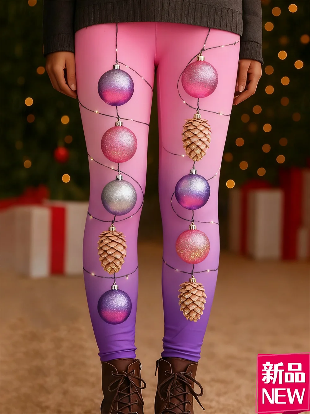 Moda design clássico leggings femininas tema de natal casual cintura alta yoga calça outono inverno ao ar livre rua elástica