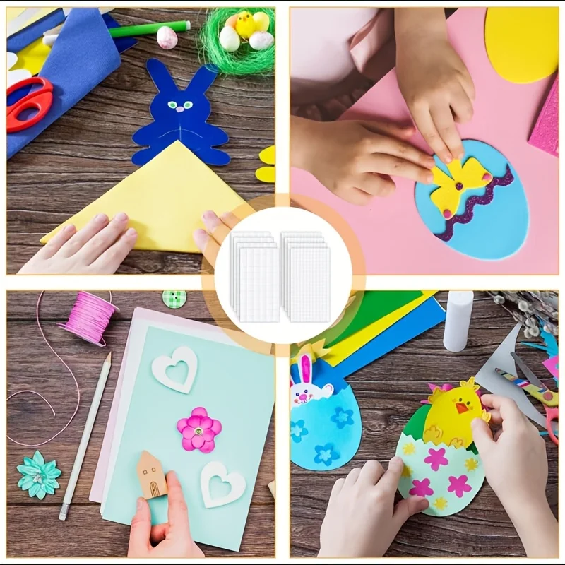 594pcs 3D foam dots, double-sided foam tape, square self-adhesive foam tape, suitable for DIY crafts, art, and office supplies