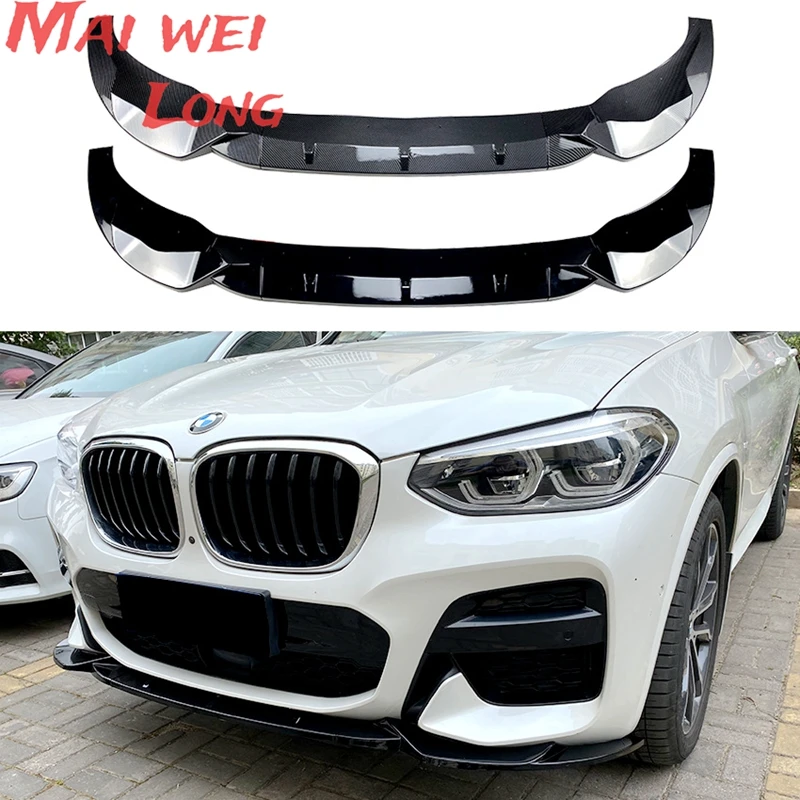 

Front Bumper Spoiler Lip For BMW X3 G01 X4 G02 06.2018-2021 Normal Version Gloss Black/Carbon Fiber Look Lower Splitter Blade