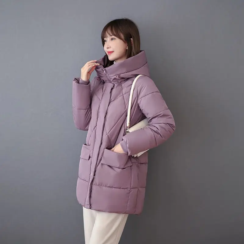 Down Jackets Female Winter Coat Women\'s Parkas Hooded Warm Winter Jacket Coat Cotton Padded Jacket Plus Size S-3XL