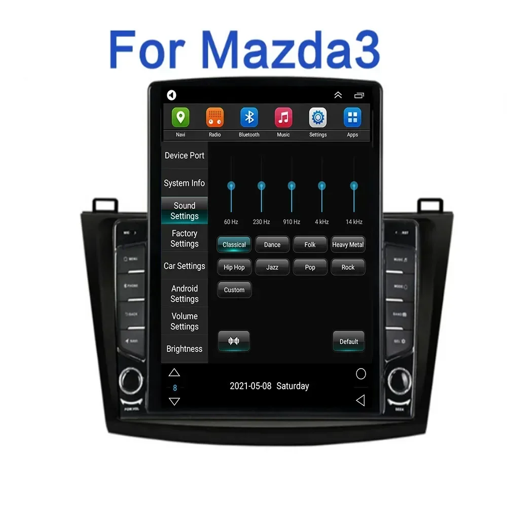 9.7 "Android 13 สําหรับMAZDA 3 MAZDA3 2010-2013 Teslaประเภทรถวิทยุเครื่องเล่นวิดีโอมัลติมีเดียนําทางGPS RDSกล้องไม่มีDvd