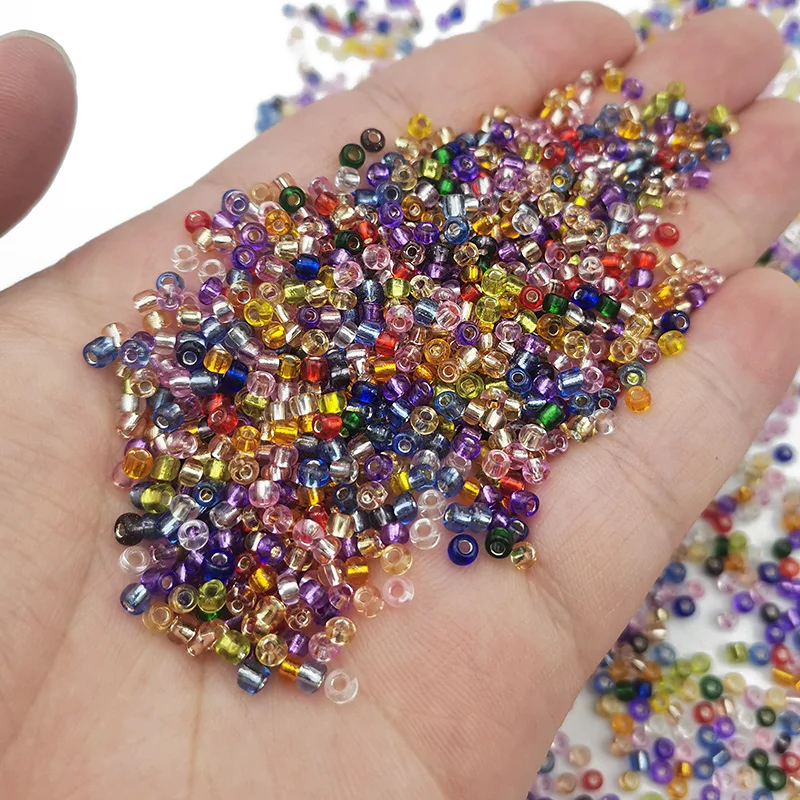 3mm 650pcs 18g  Silver Colour Inside Seed Beads Glass Craft Beads Bracelets Necklace Ring Making Seedbeads For DIY Art Craft