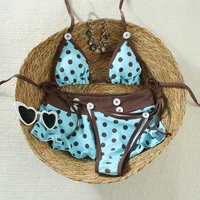Dot 3 Pieces Bikini Swimsuit with Cover Up Swimwear Women Bathing Suit Mini Pants Micro Bikini Set Swimming Suits Biquini - Image 3
