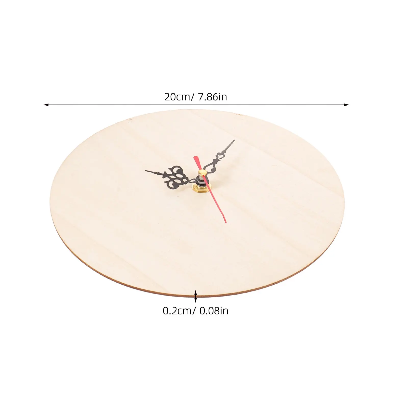 1Set DIY Round Wooden Clock Face 7.87 Unfinished Blank Natural Wood Dial Silent Quartz Mechanism Tabletop Easel Clock Craft Kit