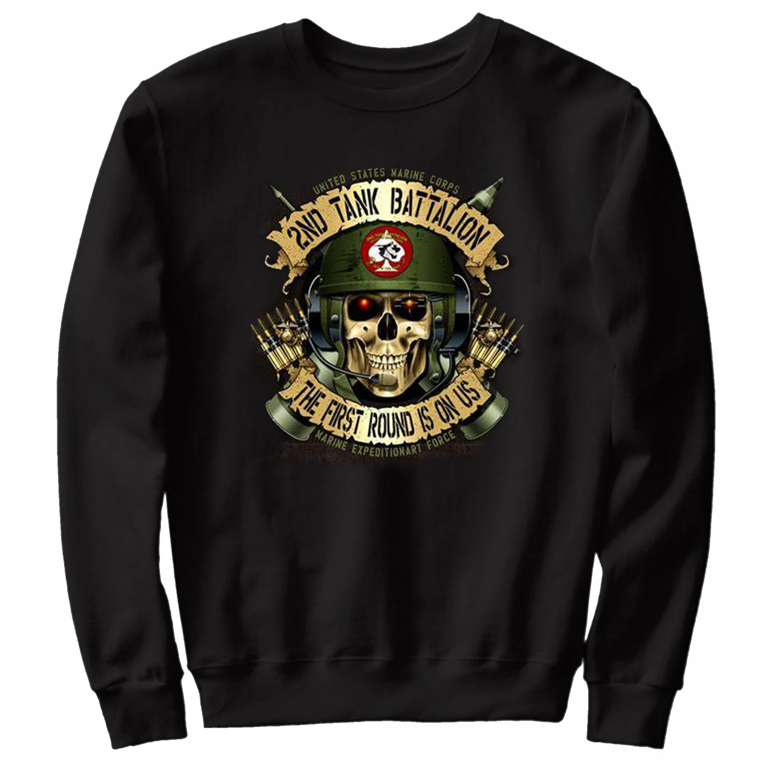 

US Marine Corps 2nd Tank Battalion Veteran Gift Sweatshirts New 100% Cotton Comfortable Casual Mens Clothing Fashion Streetwear