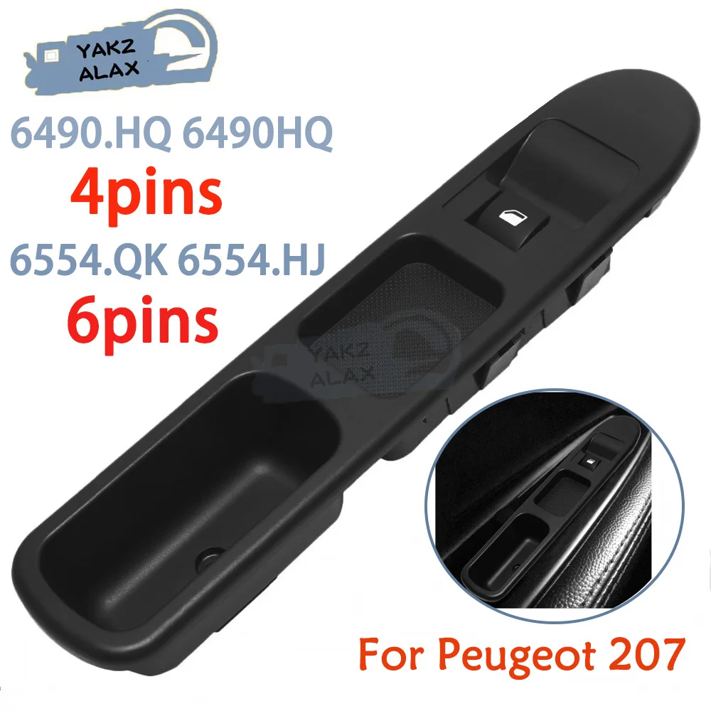 

For Peugeot 207 2006-2017 Passenger Side Electric Power Window Control Switch Lifter Button 6554.QK 6554.HJ 6490.HQ Auto Parts