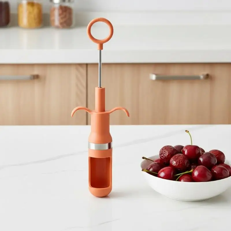 Cherry Pitter Fast One Second Pit Removal Non Slip Handle Red Date Home Kitchen Baking Use Gift