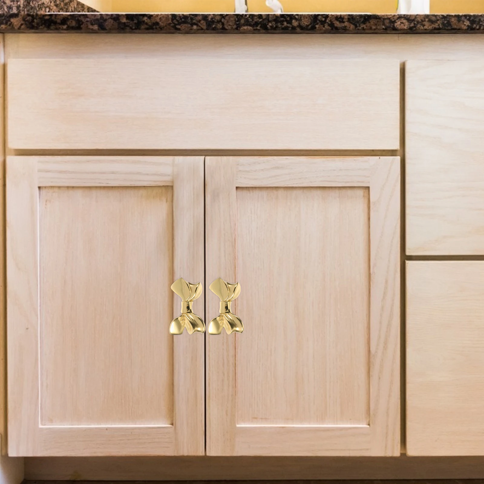 

Bowknot Shaped Brass Cabinet Pull Handle Drawer Door Cupboard Decorative Furniture Knob Metal Drawer Pull Wardrobe Handle Small