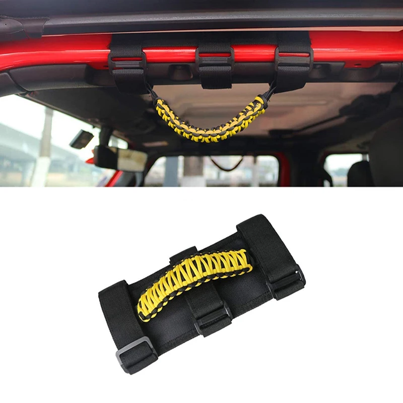 

1PCS Car Handle Bar Frame Modified Grab Grip Roof Door Pull Rope Anti-slip for Jeep Wrangler Braided Roof Handle Bar Frame