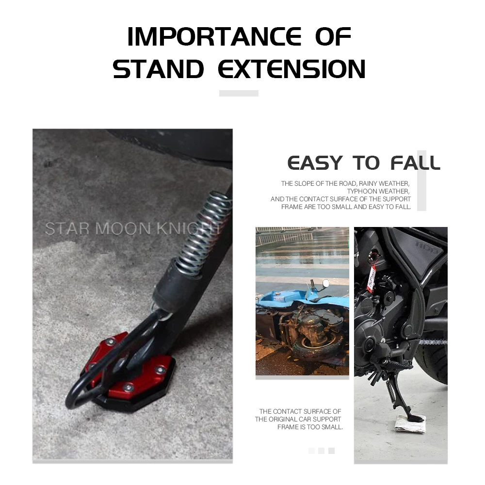 Motorcycle Kickstand Side Stand Support Enlarge Extension For YAMAHA NMAX155 NMAX125 N-MAX 125 155 XMAX X-MAX 300 MT15 MT125