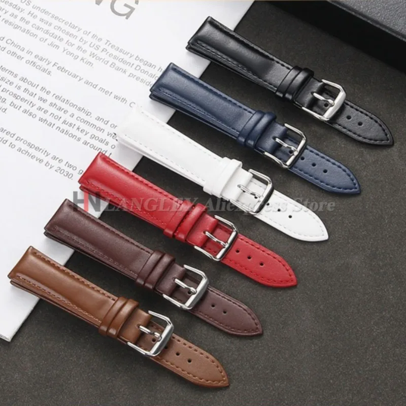 Pulseira de relógio de couro para dw para seiko masculino feminino pulseira 12 13 14 15 16 17 19 20 21 22 23 24mm macio esporte universal
