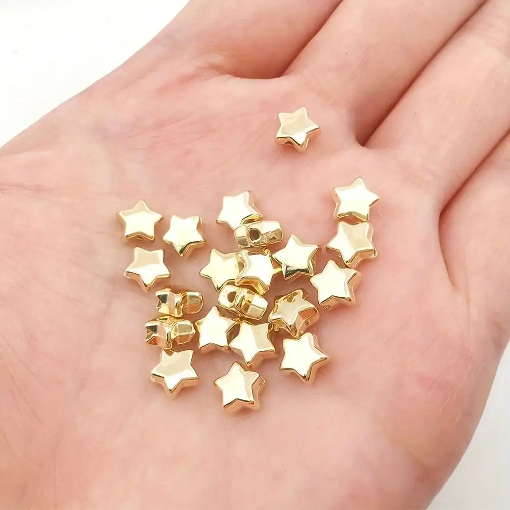 100/300/500 Teile/satz Golden Star CCB Perlen, DIY Lose Kunststoff Perlen für Armband, Halskette, Schmuck Machen