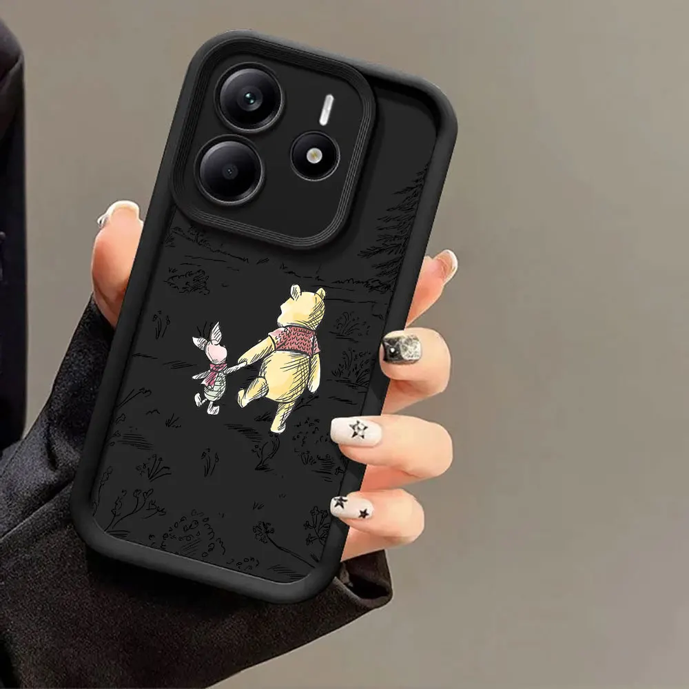 

Phone Case For Xiaomi Redmi Note 14 13 12 11 Pro 8 10 Pro 9S 12S Winnies Poohs Let's Friends Cover for Redmi 13C 14C Soft Fundas