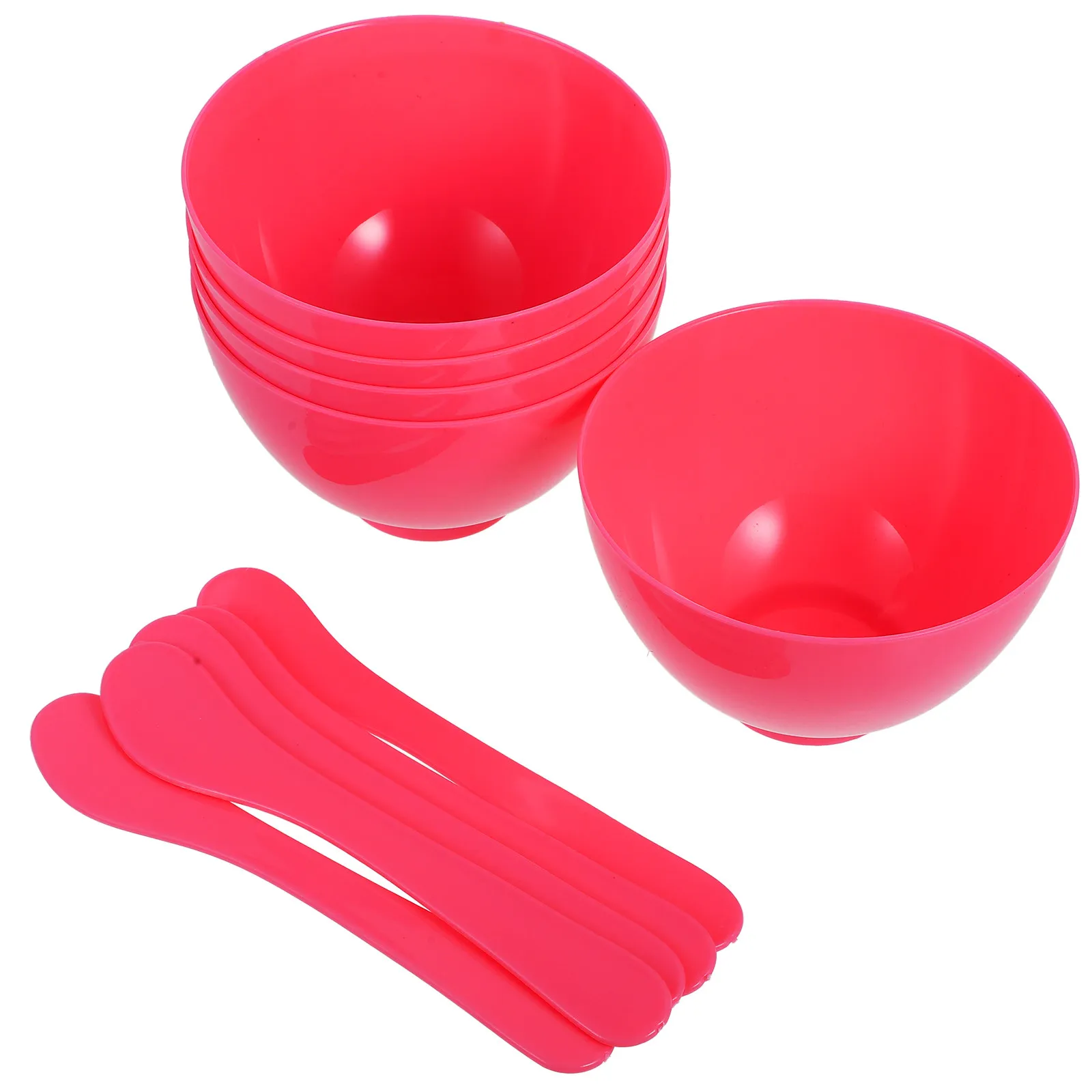 5Sets DIY Face Mask Bowl Stick Set Plastic Bowls Kit Mixing Makeup Brush Set Essential Tool