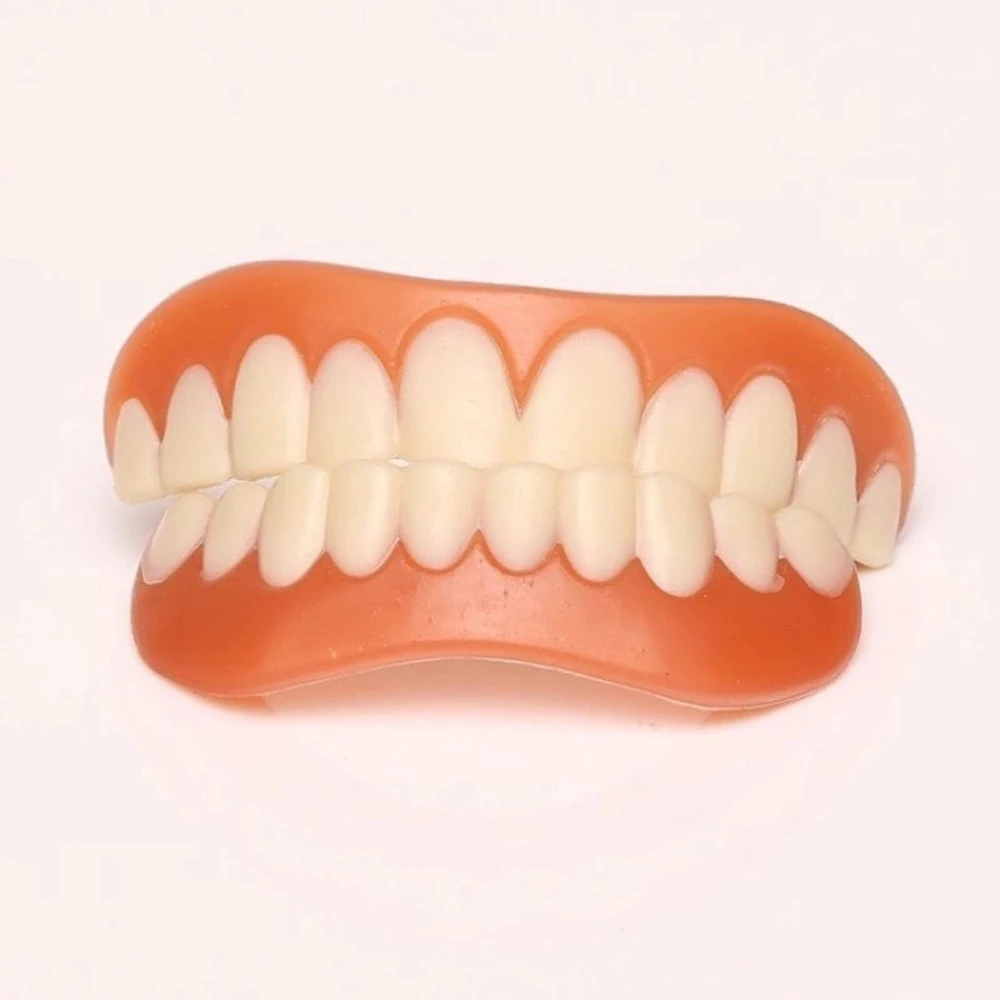 Sdotter False Teeth Silicone Upper Lower Veneers Teeth Braces Dentures Paste Dentures Temporary Fake Tooth Fake Teeth Whitening