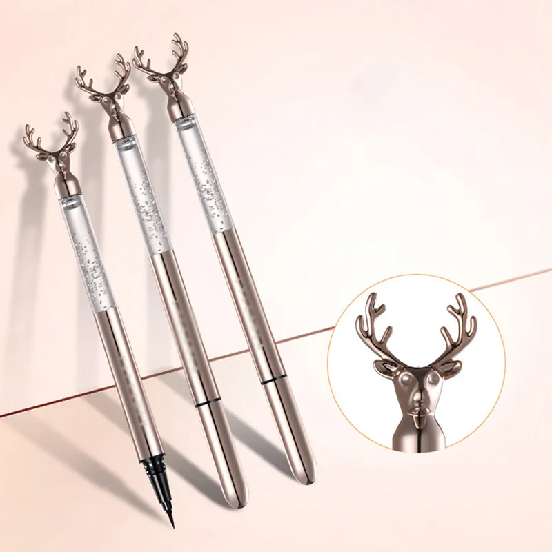 Cabeça de veado delineador fino de longa duração impermeável e à prova de suor linhas lisas adequadas para iniciantes sem coloração maquiagem dos olhos