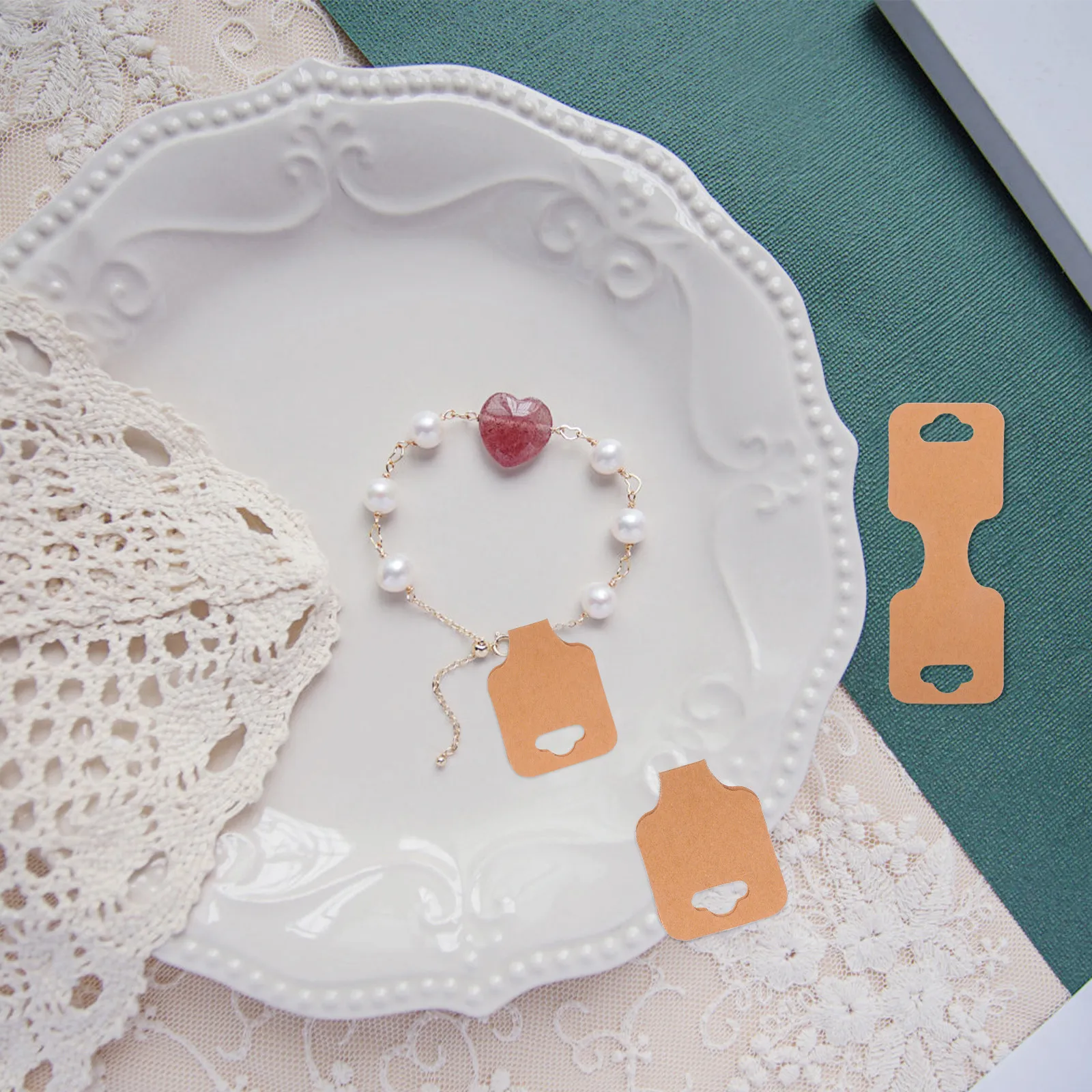 

100 шт. пустых складных карточек для демонстрации ювелирных изделий, элегантный дизайн для ожерелий, браслетов, подвесок, упаковка для украшений