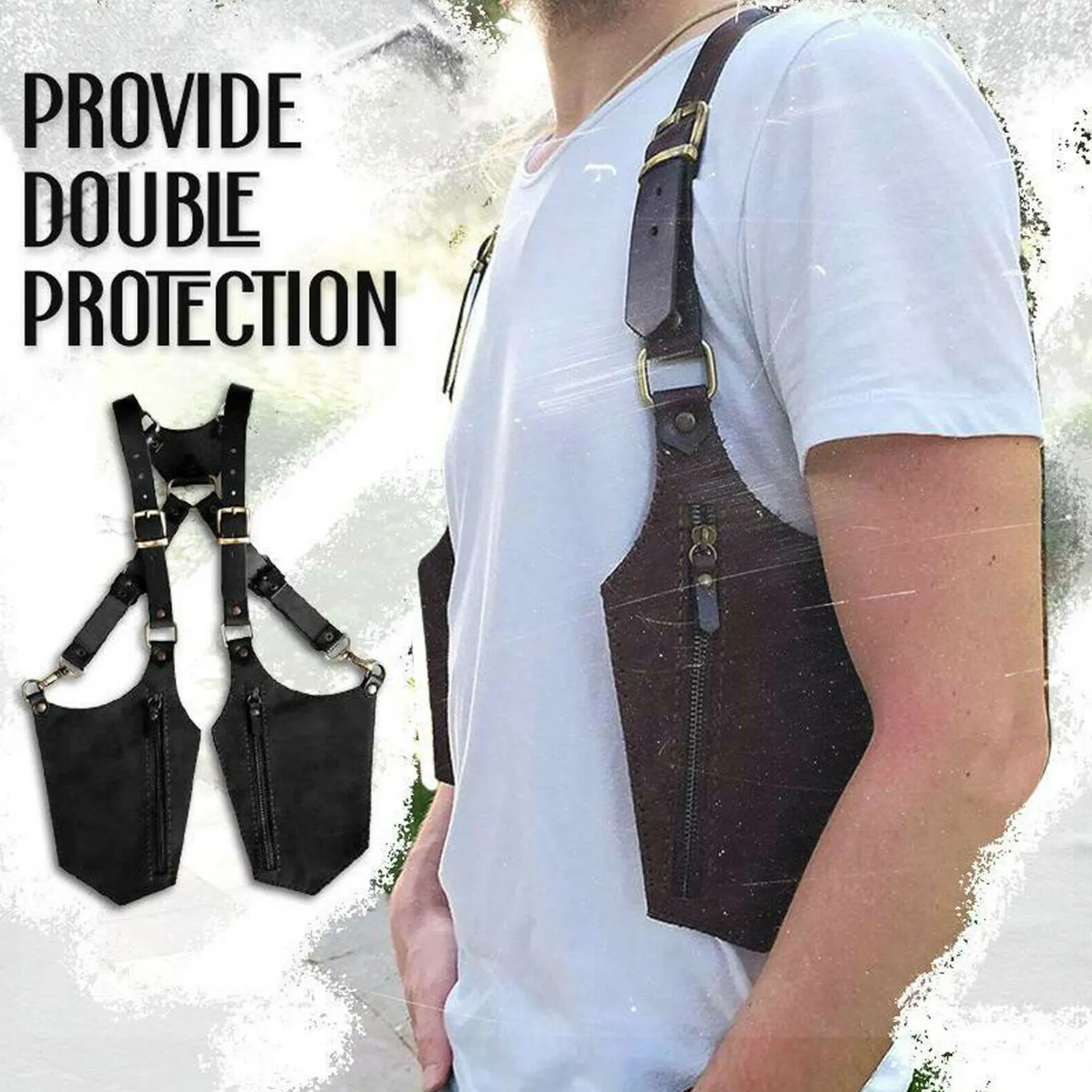 

Medieval Anti-Theft Hidden Underarm Strap Wallet Viking Vest Pocket Phone Shoulder Holster Bag Double Pouch Concealed Purse Pack