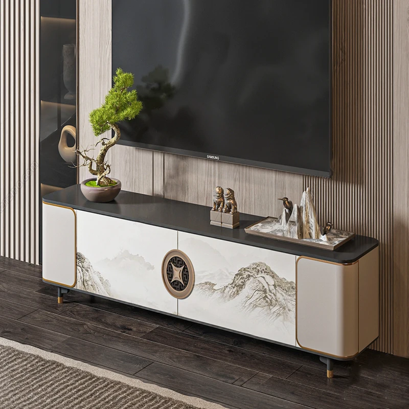 New Chinese style, TV cabinet model room art, locker, light luxury creative side cabinet